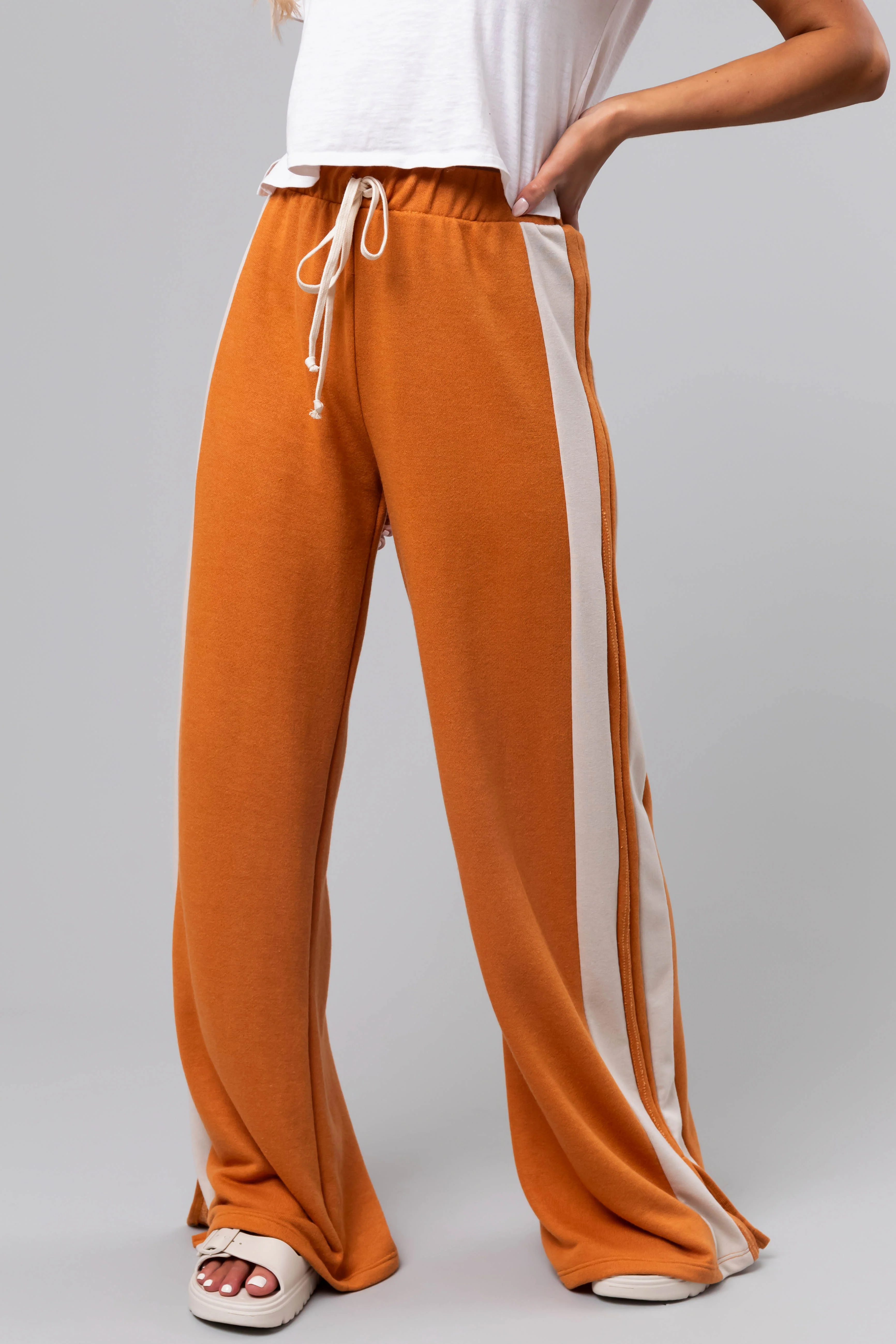 Marmalade Side Stripe Wide Leg Drawstring Pants - LD SALE