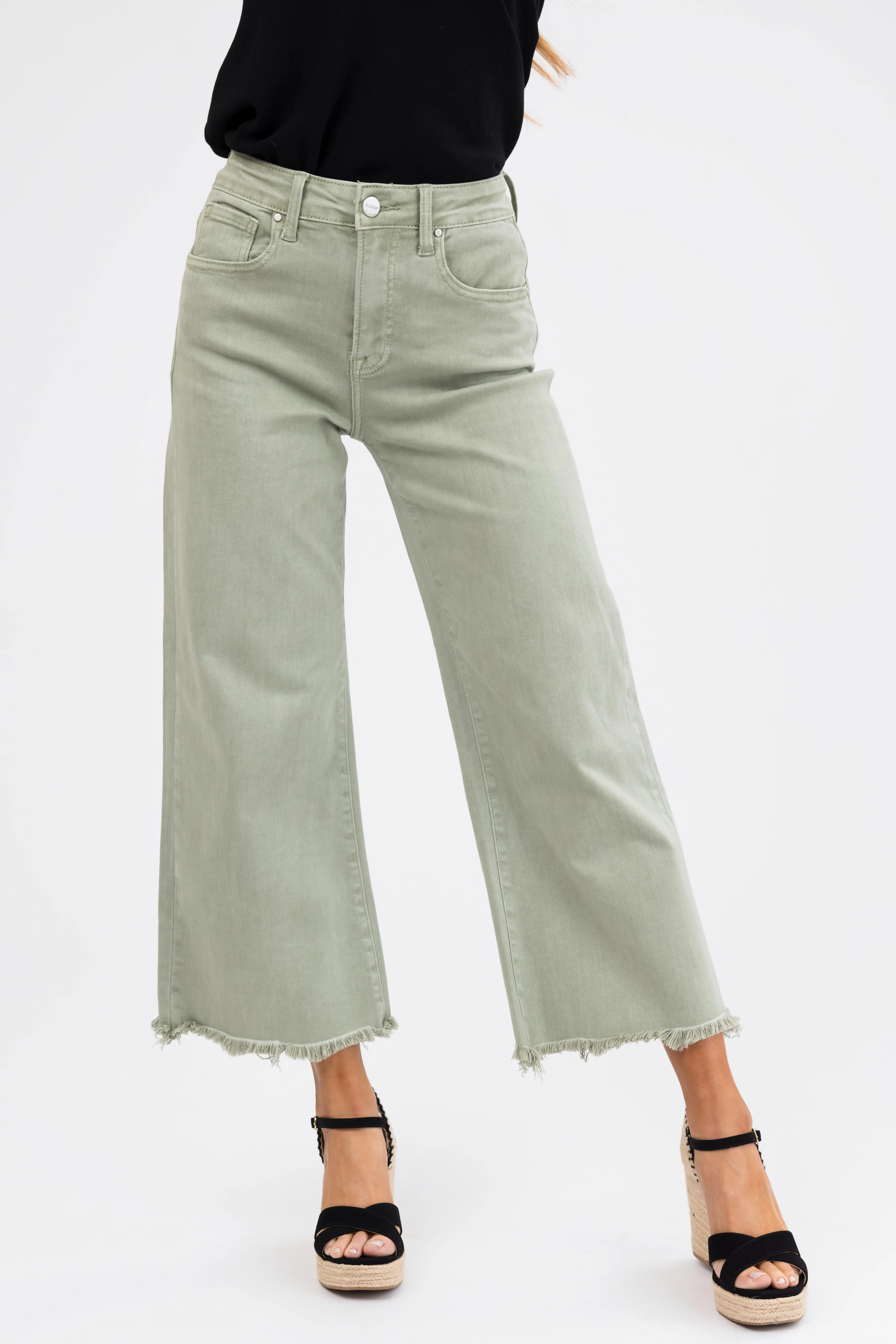 Risen Sage Wide Leg Cropped Jeans - LD SALE