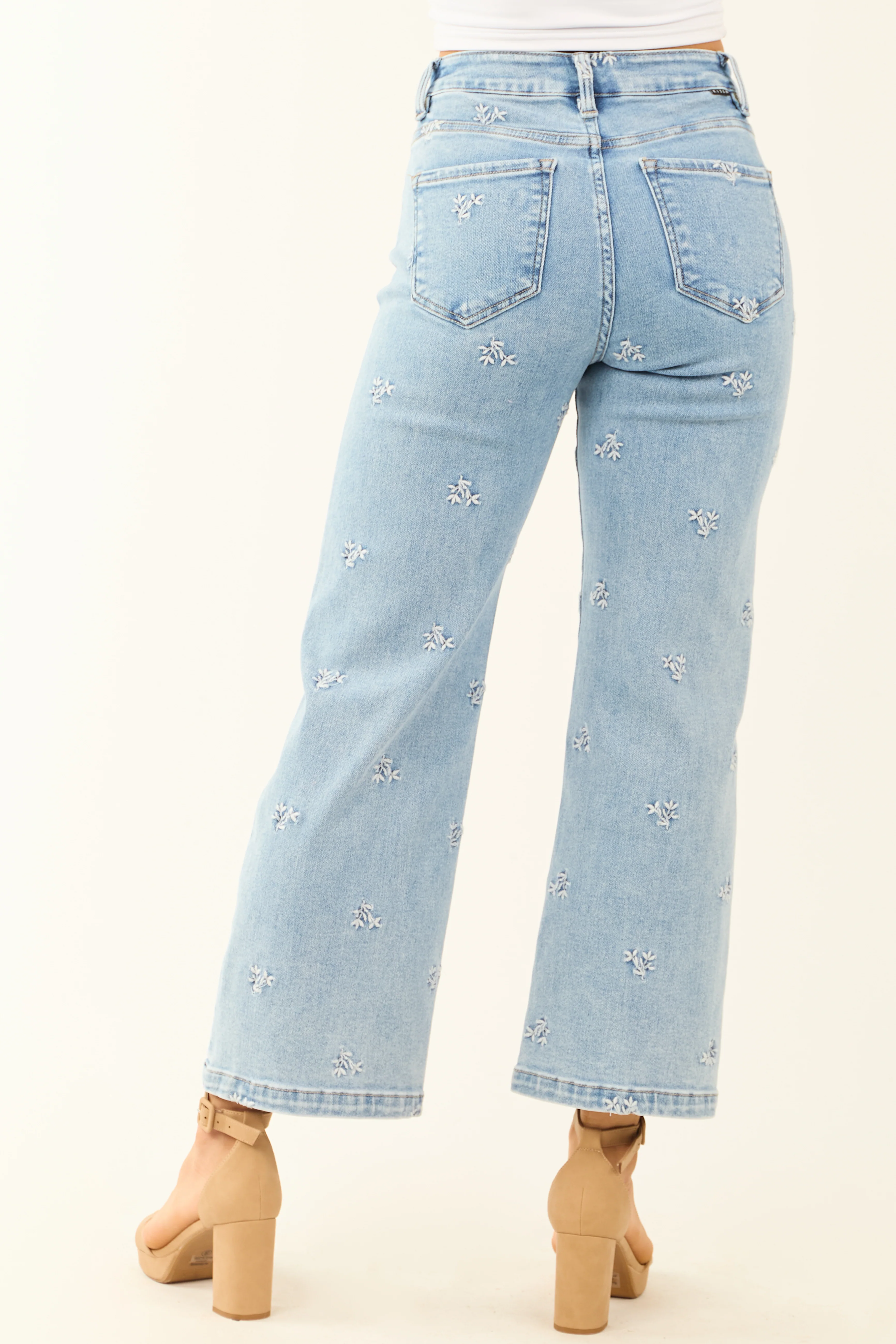 Risen Tummy Control Embroidered Stretchy Jeans - LD SALE