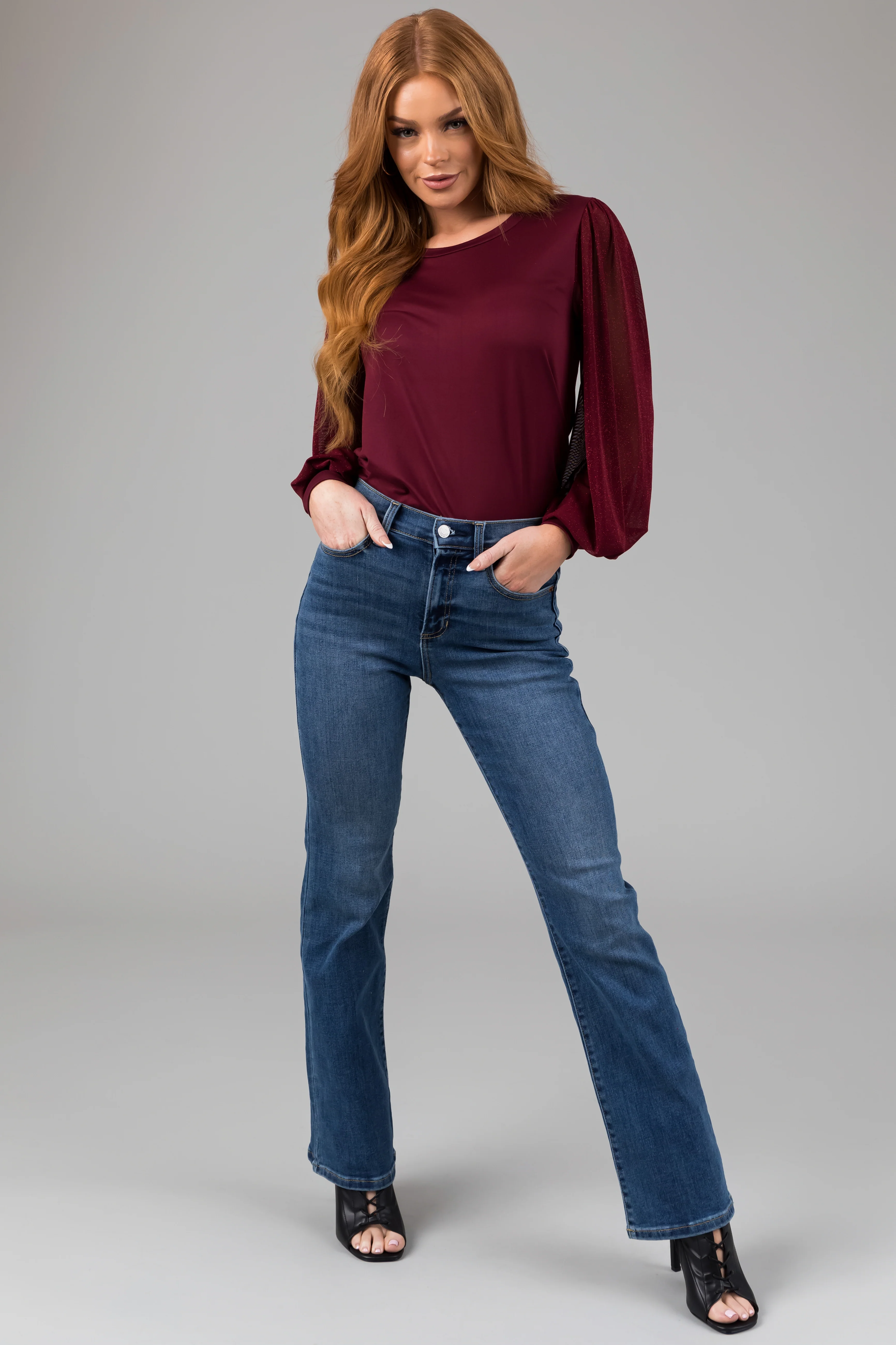 Sneak Peek Slim Bootcut Medium Wash Jeans - LD SALE