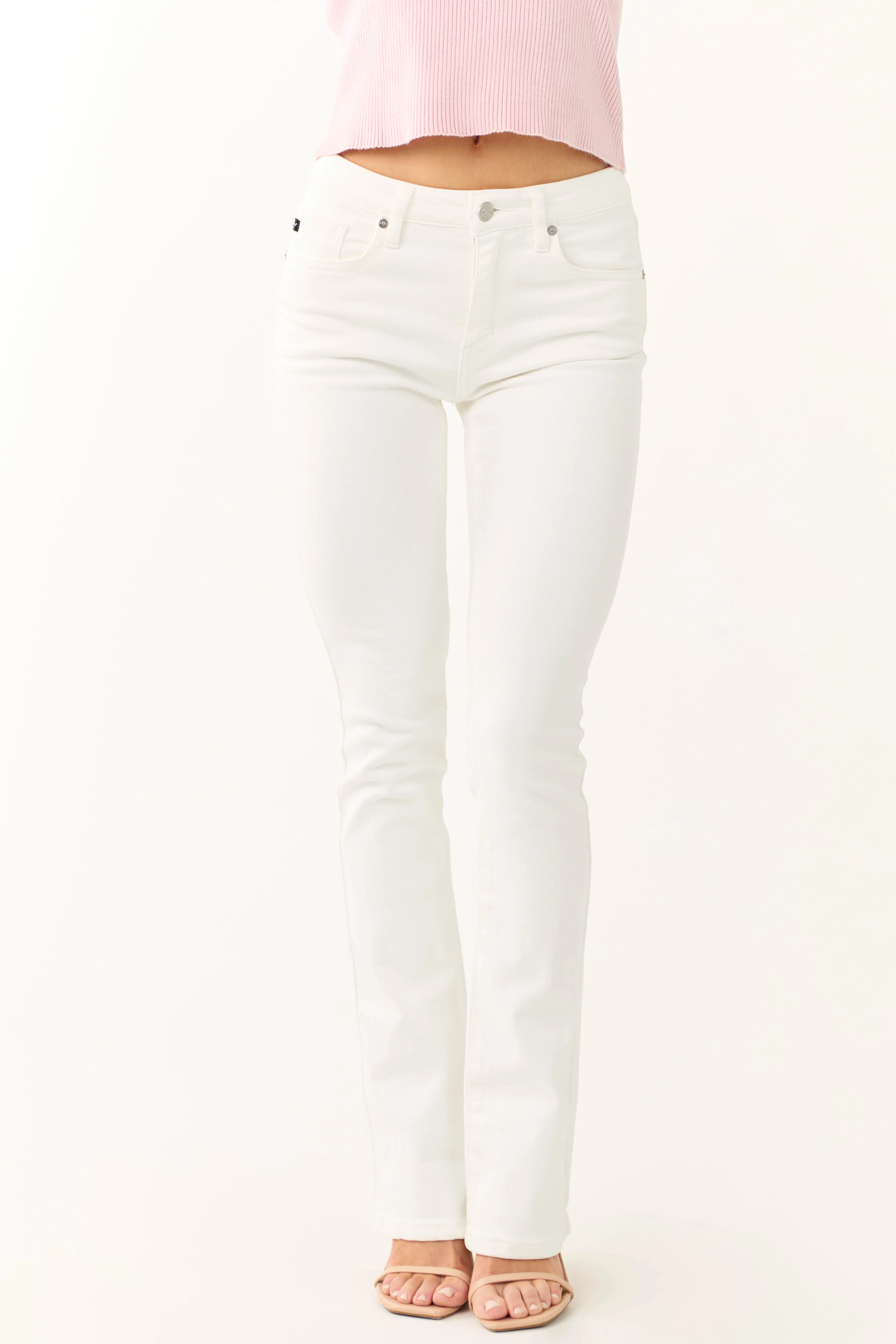 KanCan Off White High Rise Bootcut Jeans - LD SALE