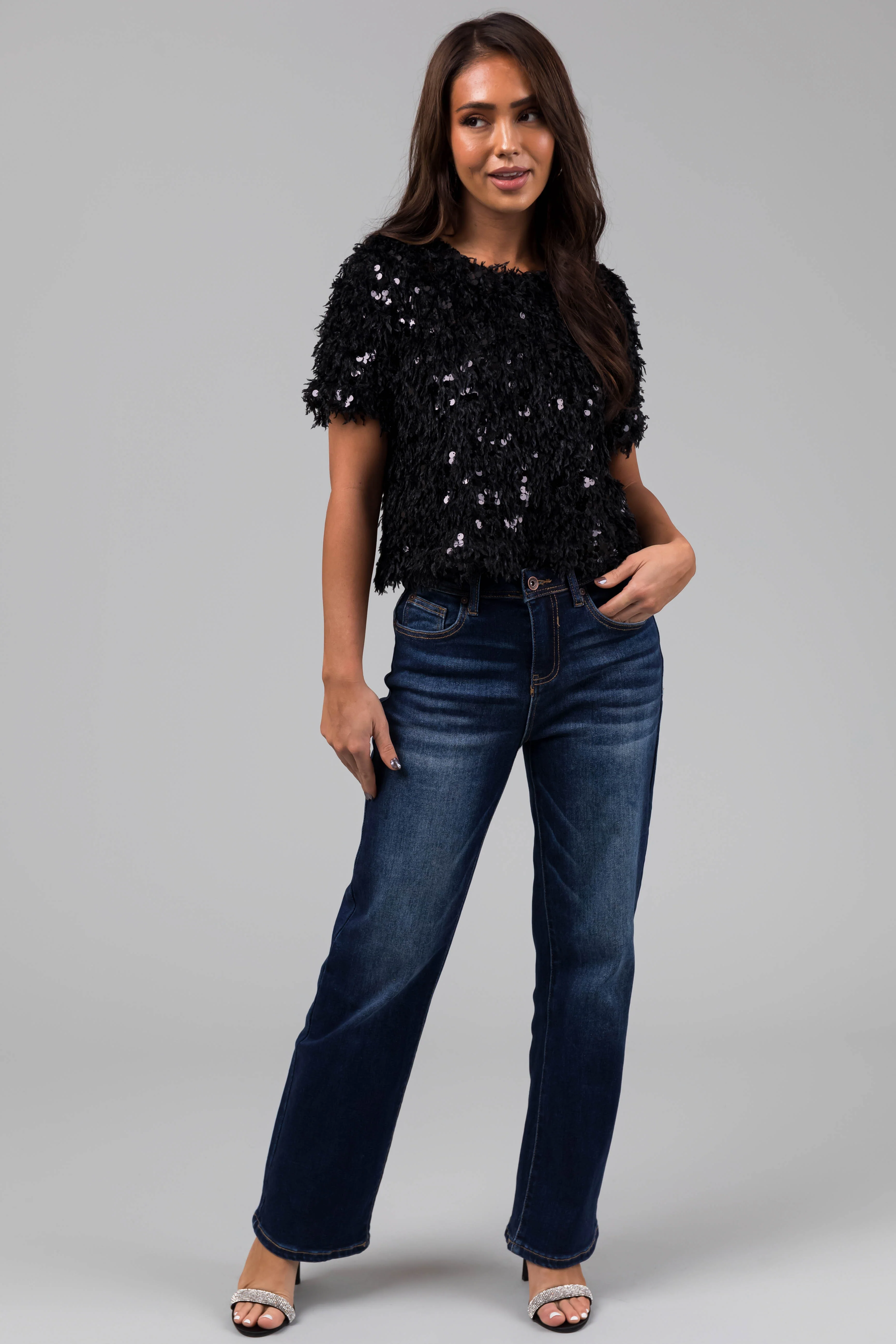 Special A High Rise Dark Wash Dad Jeans - LD SALE