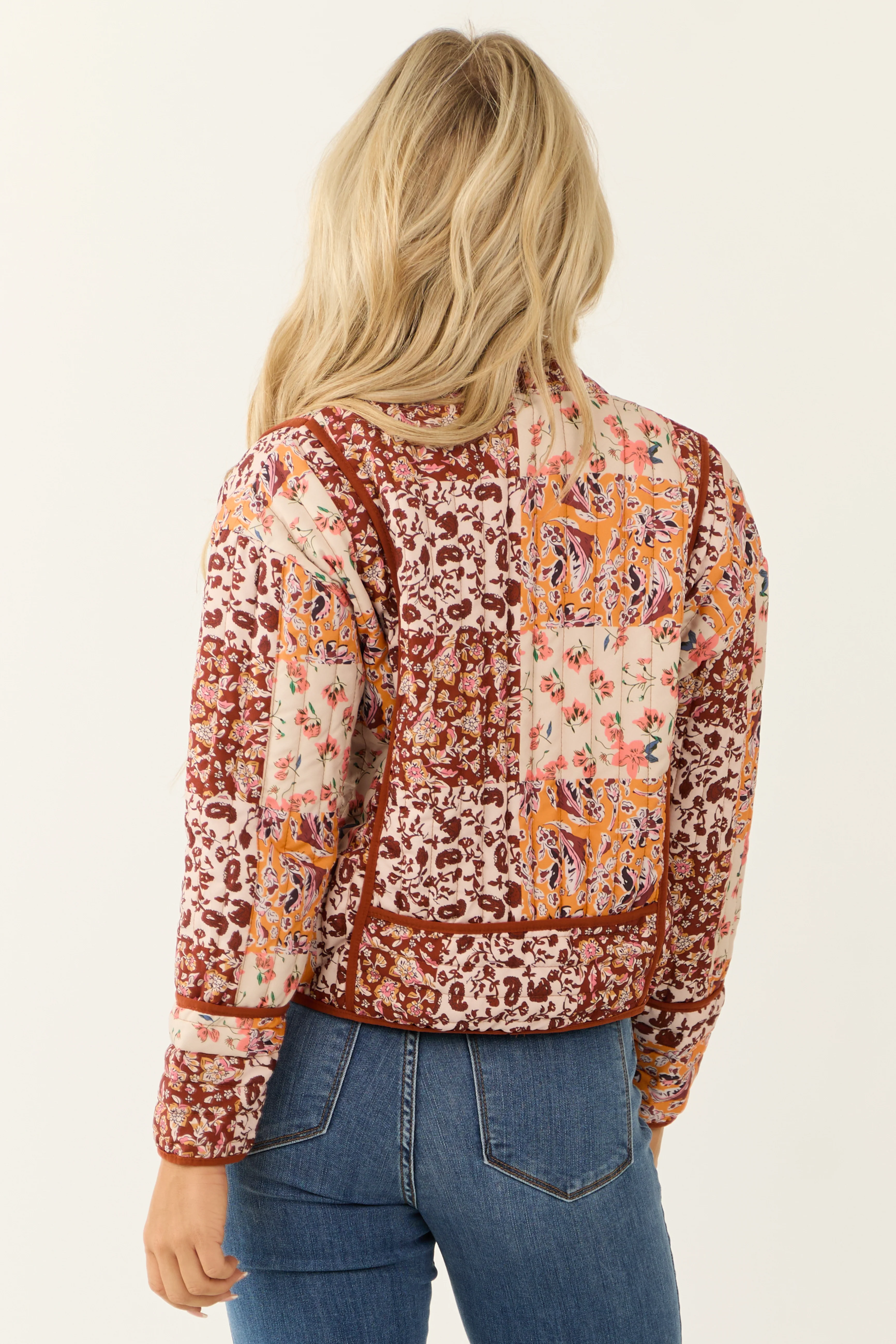 Cinnamon Floral Multiprint Quilted Jacket - LD SALE