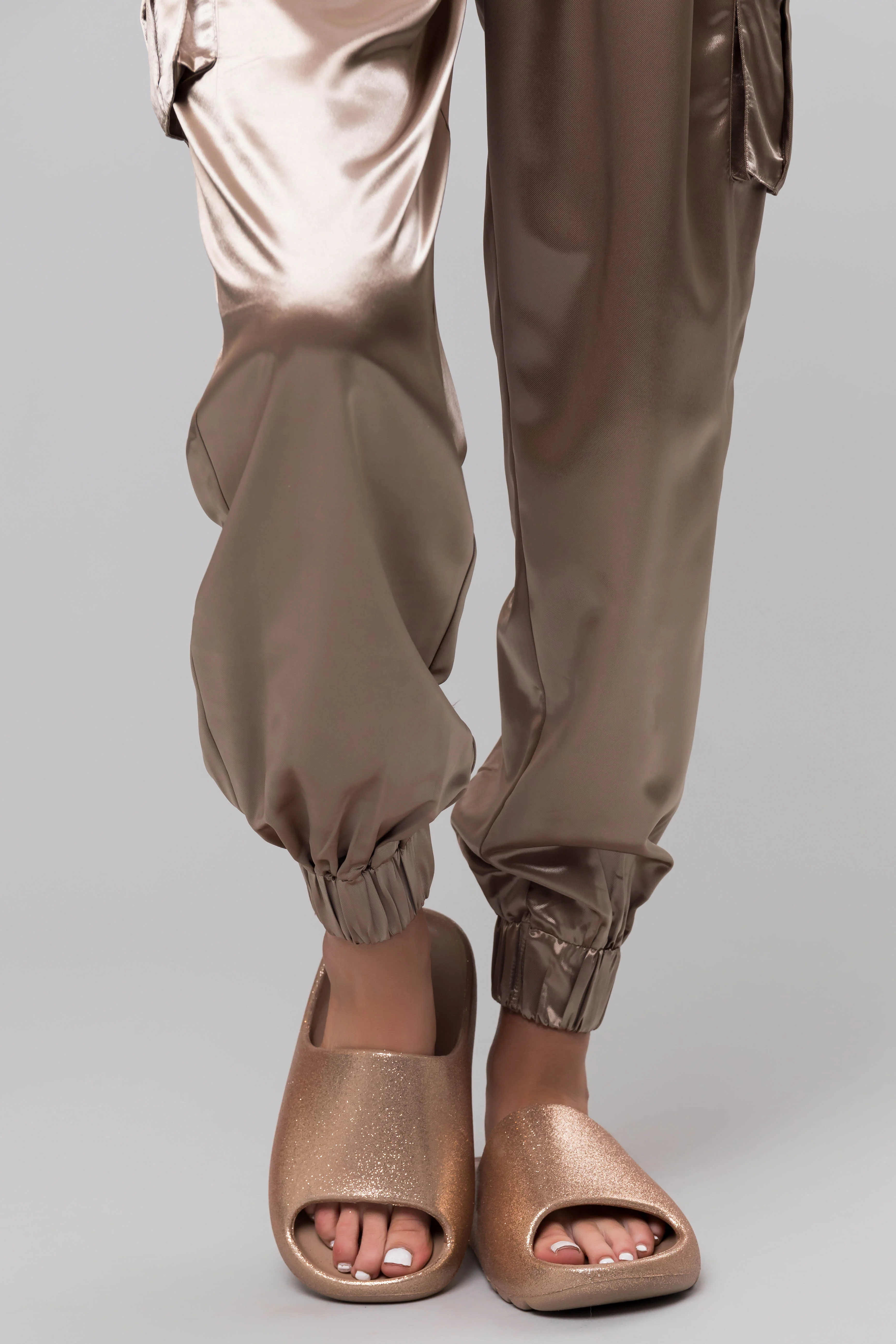 Gold Glitter Foam Slide Sandals - LD SALE