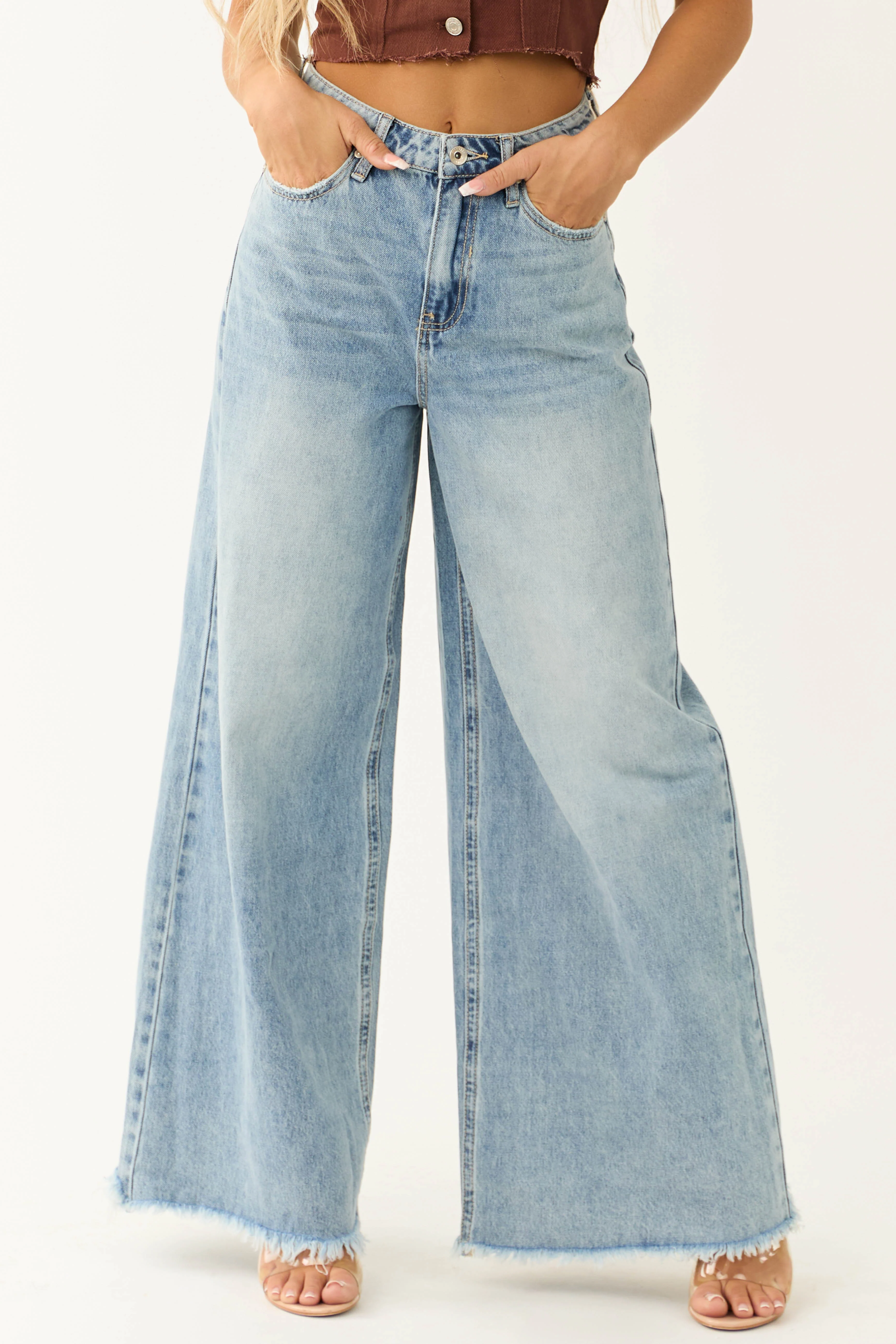 Special A Medium Wash Wide Leg Jeans - LD SALE